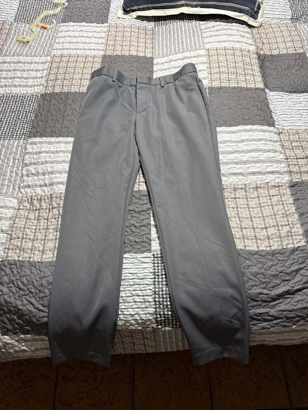 Perry Ellis Portfolio Slim Fit Men's Grey Dress Pants 32x30